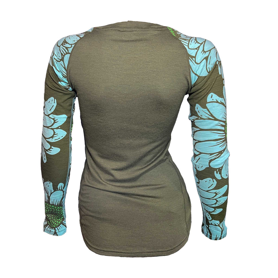 Women's Flower Power Long Sleeve Merino| Kalamata