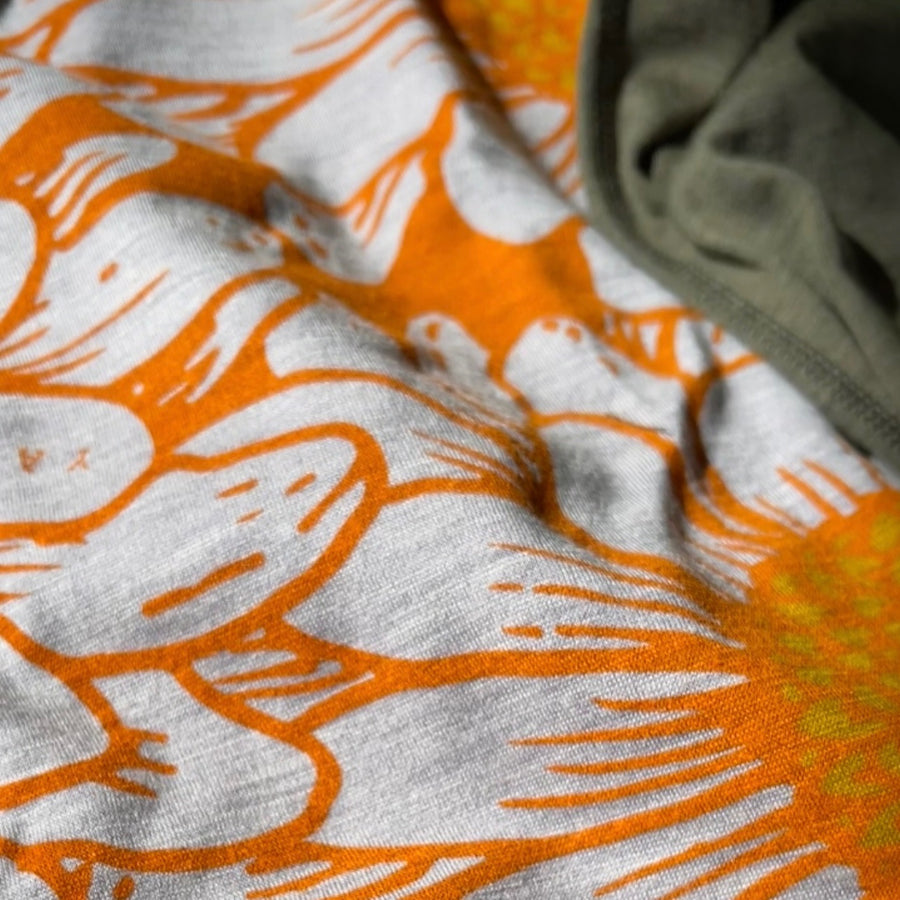 Women's Flower Power Long Sleeve Merino| Zesty Olive