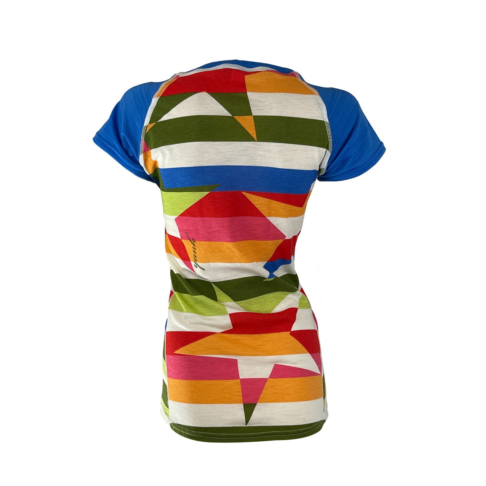Women's Snazzy Rock Star Short Sleeve Merino Shirt | Stripe - Yank NZ