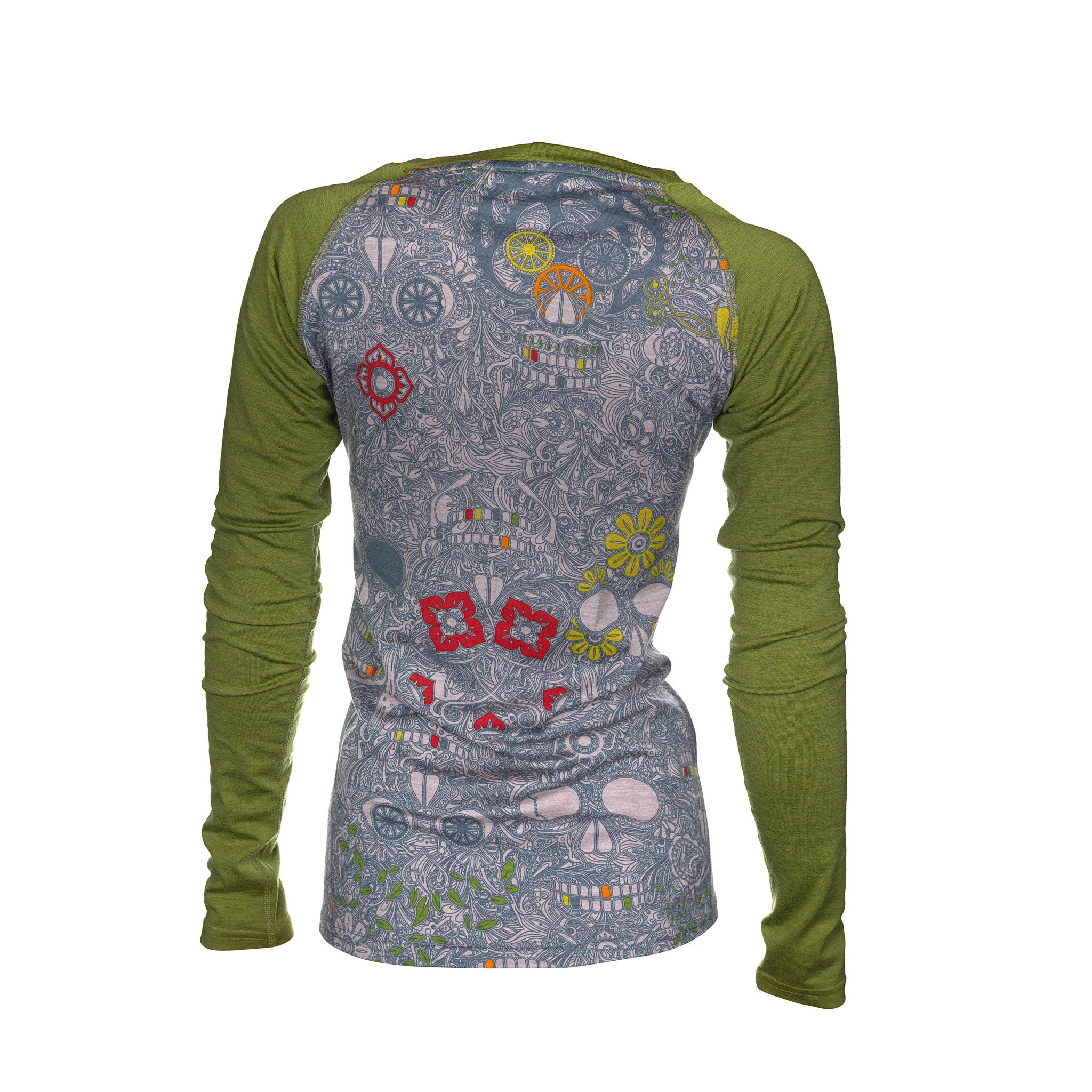 Women's Sugar Skull Long Sleeve | Green - Yank NZ