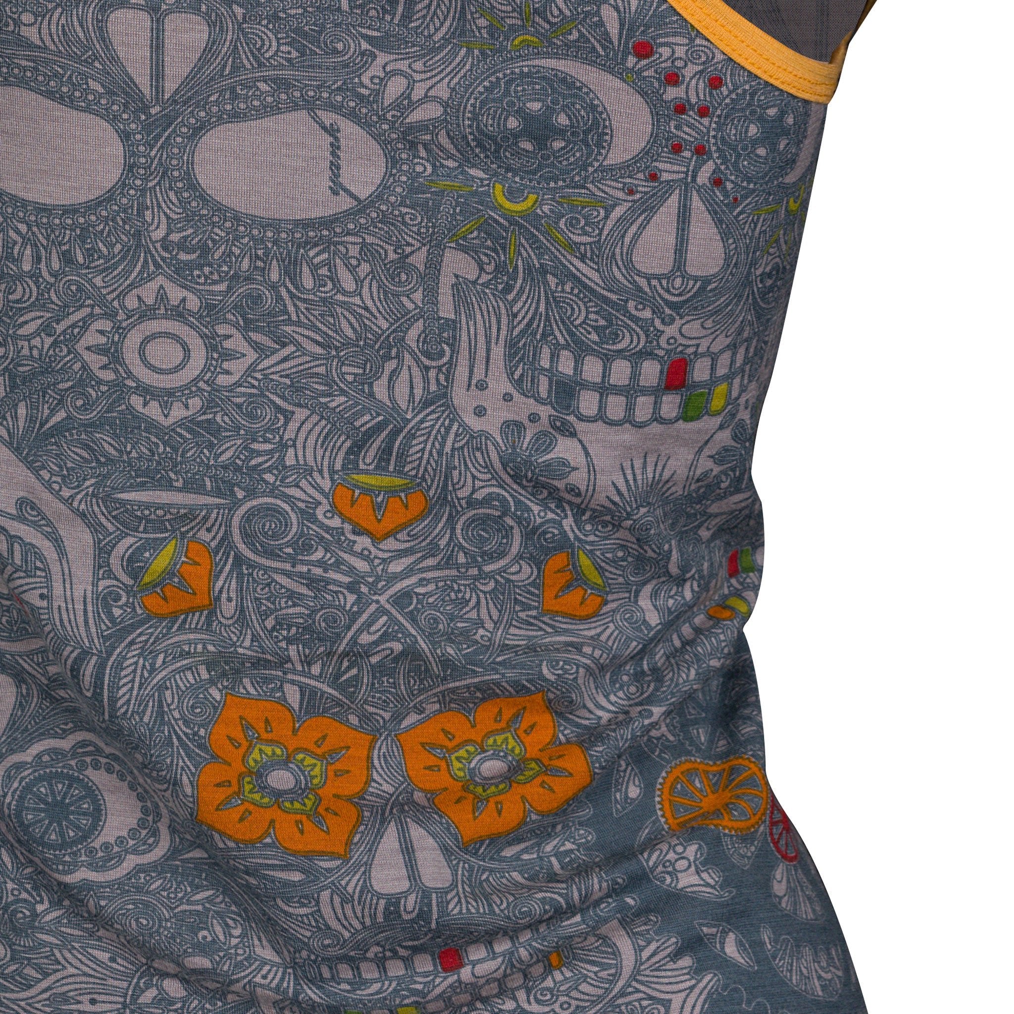 Women's Sugar Skull Merino Singlet | Marigold - Yank NZ