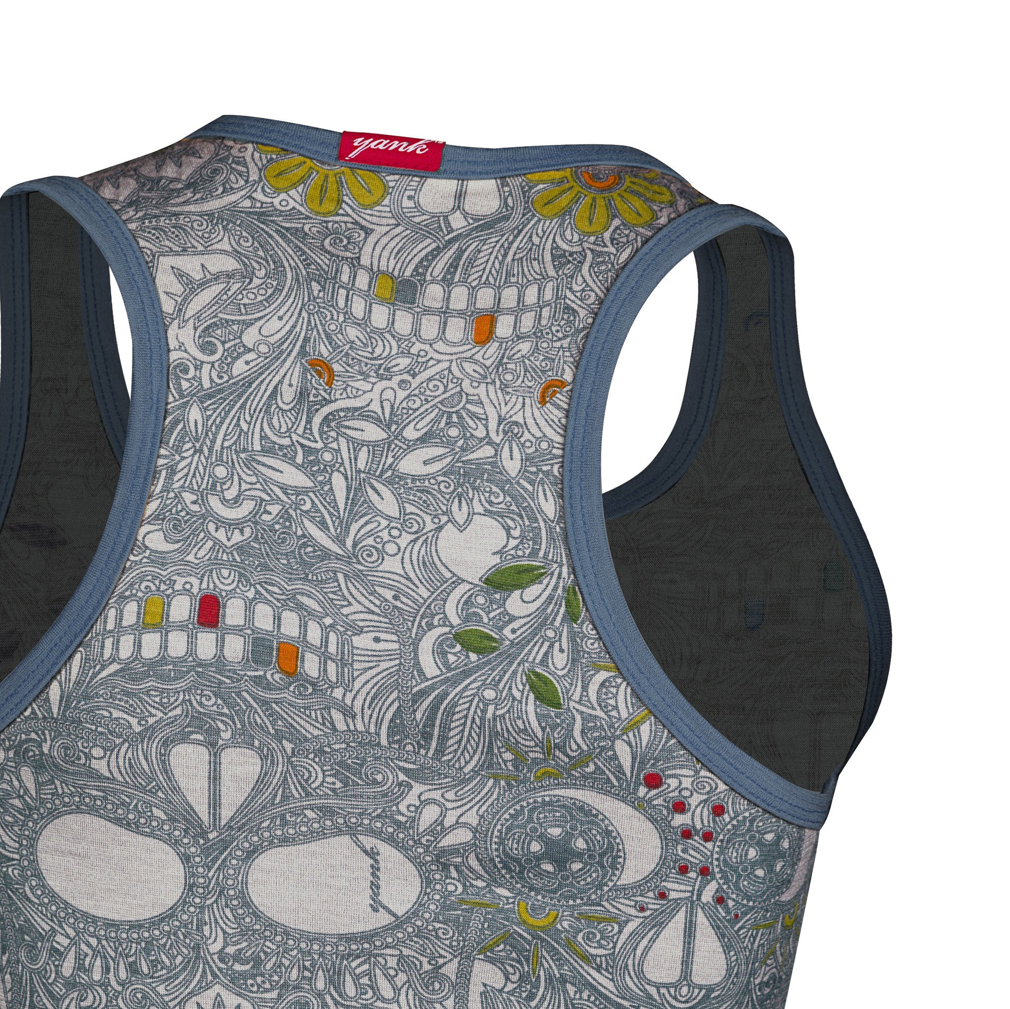 Women's Sugar Skull Merino Singlet | Storm - Yank NZ