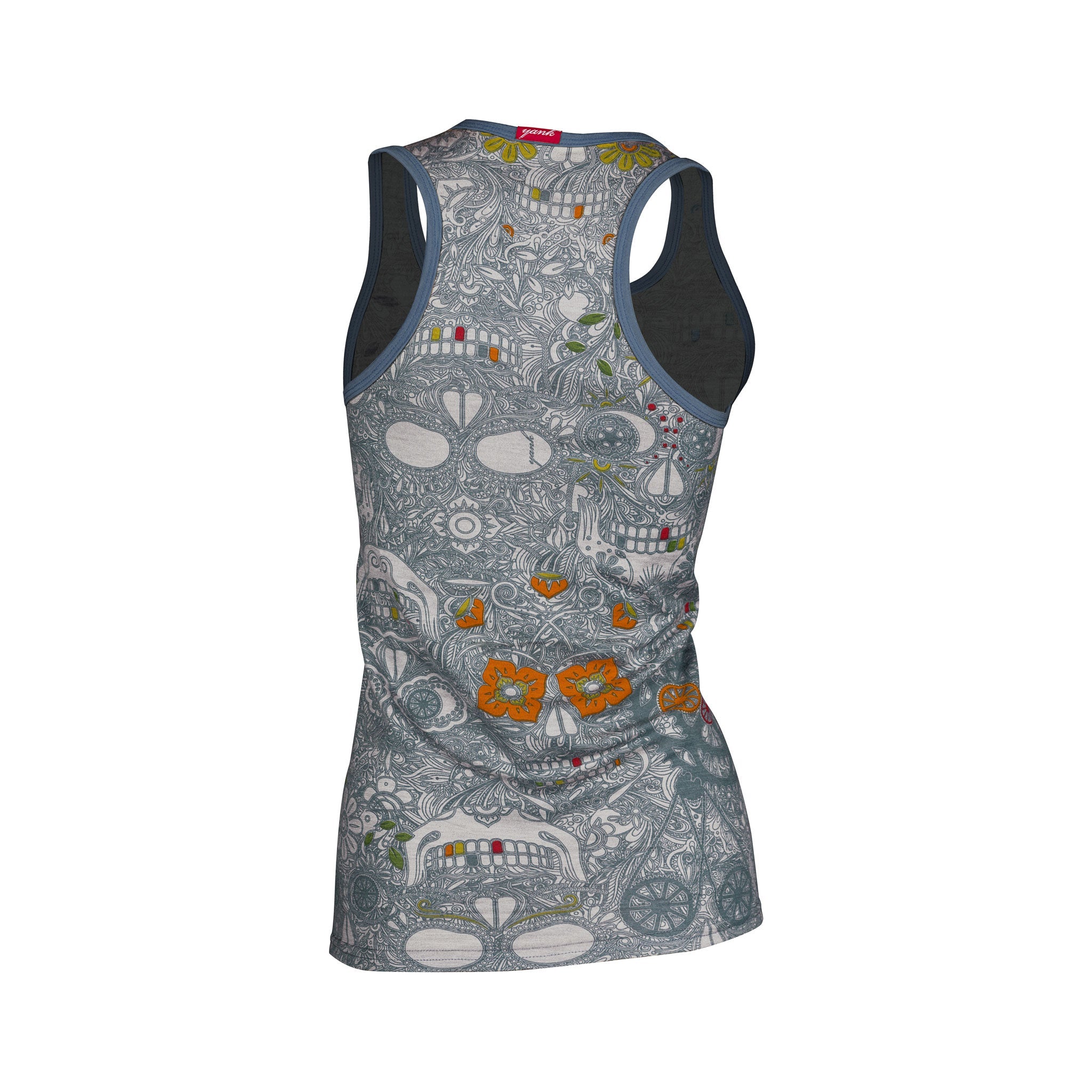 Women's Sugar Skull Merino Singlet | Storm - Yank NZ