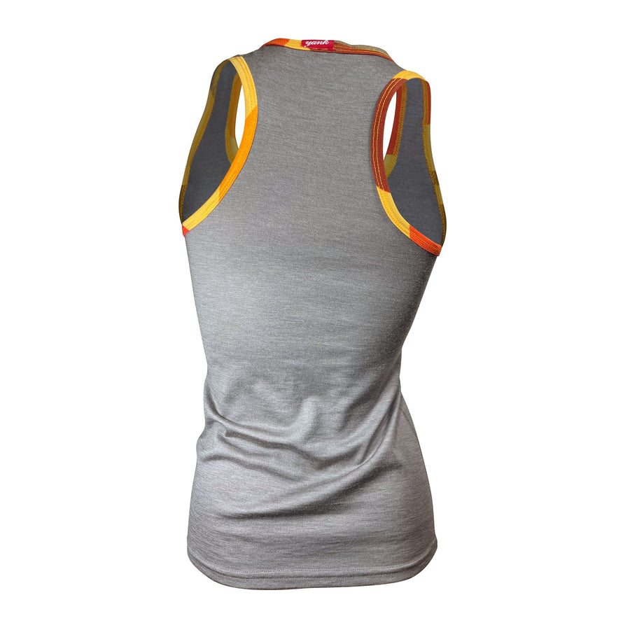 Women's Sunset Racer Back Merino Singlet | Clay - Yank NZ